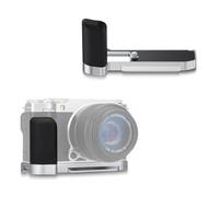 JJC XM5 - Empuñadura de Metal para Cámara Fujifilm Fuji X-M5, Soporte de Placa de Liberación Rápida Tipo Arca Swiss con Soporte en L de Silicona Antideslizante, Agarre Mejorado, Plateado