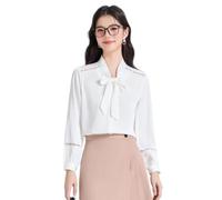 JJDFW - Conjunto de chaqueta de manga larga y minifalda para mujer, conjunto de dos piezas para entrevista, oficina, trabajo, color sólido, Camisa blanca individual, M