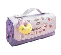 JJDFW - Estuche 3D de gran capacidad, impermeable, de cuero, para niñas, suministros de oficina, artículos de papelería, Donut Purple Upgrade, Maletín de transporte