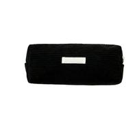 JJDFW - Estuche de pana para lápices labiales, cosméticos, bolsa de almacenamiento para estudiantes, escuela, papelería, estuche organizador, Black, Maletín de transporte