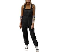 JJDFW - Overol holgado de forro polar de cordero para mujer, Negro, M