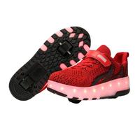 JJDFW - Zapatos de patinaje con luz LED recargable por USB, 2 en 1, zapatos para caminar y patinar con correa de y cierre de cordones