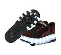 JJDFW - Zapatos de patinaje con luz LED recargable por USB, 2 en 1, zapatos para caminar y patinar con correa de y cierre de cordones
