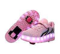 JJDFW - Zapatos de patinaje con luz LED recargable por USB, 2 en 1, zapatos para caminar y patinar con correa de y cierre de cordones