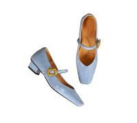 JJDFW Zapatos Mary de Punta Cuadrada para Mujer, Mocasines de tacón bajo y cómodos, para Primavera y otoño.