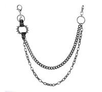 JJDreams Cadenas para vaqueros, estilo hip hop, punk, rock, gótico, para mujeres y hombres, B3.3pc-Black, Metales preciosos, No es una piedra preciosa