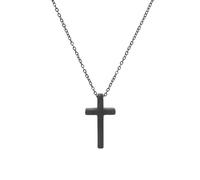 JJDreams Collar con colgante de cruz de madera para hombres y mujeres, collar de titanio, crucifijo de pared, cruces católicas con madera de titanio, Edelstahl