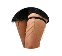 JJDreams multi-capa muslo pierna cadena cuerpo joyería accesorios elasticidad ajustable muslo cadena para mujeres, B.Or, acero inoxidable, NO