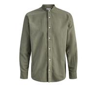 Jjebreeze Linen Blend Band Camiseta L/S Sn, Verde Oliva, L