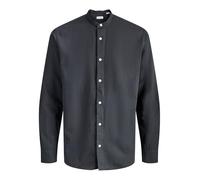 Jjebreeze Linen Blend Band Shirt L PLS, Talla Grande, Negro, 6XL