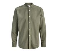 Jjebreeze Linen Blend Band Shirt L PLS, Talla Grande, Verde Oliva, 5XL