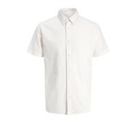 Jjebreeze Linen Blend Shirt S/S Sn PLS, Talla Grande, Blanco, 6XL