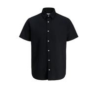 Jjebreeze Linen Blend Shirt S/S Sn PLS, Talla Grande, Negro, 6XL