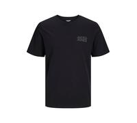 JACK&JONES PLUS JJECORP Noos PLS Camiseta SS O-Neck, Negro/Detalles: Estampado pequeño/Negro, 6XL