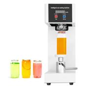 JJENXYYDS Nueva máquina selladora de Vasos, selladora automática de latas Comercial, con Pantalla LCD, diámetro de 2,2" y Altura Ajustable de 5,5" a 8,3", para sellar Botellas de plástico White