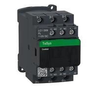 JJHQOKYNA Contactor de CA tripolar TeSys Serie D, Bobina CC, 9 A, 110 V, bajo Consumo energía; LC1D09FL