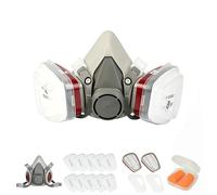 JJIAGOLD Mascarilla facial completa respiratoria con filtros equipo de protección para pintura renovación industria química trabajos agrícolas e intervención de seguridad