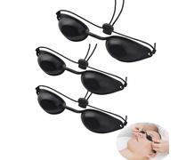 JJiaoLin Gafas Solares 3 Piezas - Protetoras UV Ajustables para Bronceado y Terapia de Rayos Infrarrojos IPL - Negro