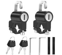 JJiaoLinin Bloqueo de Casco,2 Piezas Cerradura de Casco de Moto Candado Universal Casco con Llaves Helmet Lock para 22-25mm Manillar, Moto, Bicicleta, Scooter