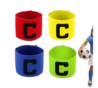 JJiaoLinin Brazalete de Capitan, 4 Piezas Brazaletes de capitán de fútbol, Brazalete de Fútbol Multicolor Ajustable, Capitán Brazalete para Adultos Junior Apto para Varios Deportes