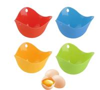 JJiaoLinin Escalfador de Huevos,4 PCS Escalfador Huevos Silicona tazas para escalfar huevos tazas para hacer huevos Huevos Escalfadores Moldes para Microondas y Estufa（Multicolor）