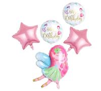 JJiaoLinin Globo de Hadas,5 Piezas Lindo Juego de Globos de Hadas mágicas Globos Hadas Globo de Papel de Aluminio Lindo XXL Globos Duendes Lindo para Cumpleaños, Cumpleaños de Niñas, Fiesta Temática
