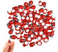 JJiaoLinin Mariquitas Decorativas,100 Piezas Mariquita de Madera,Mini Mariquitas Autoadhesivas,Pegatinas de Mariquitas,para Craft Scrapbooking Decoración de Bricolaje(10 * 13MM)