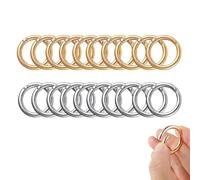 JJiaoLinin Mosquetones, 28 Piezas Mosquetón Redondo,Gancho de Resorte Redondo de 28 mm Aleación de Zinc,Ganchos de Resorte Anilla Tórica, para Llavero,Carteras,Manualidades Accesorios（Oro y plata）