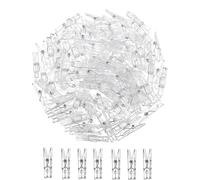 JJiaoLinin Pinzas Fotos Pequeñas,100 PCS Mini Pinzas Transparentes de Plastico Mini Clavijas Transparentes Pequeñas Pinzas para Colgar Fotos, Proyectos de Arte y Manualidades