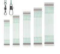 JJiaoLinin Rastros de alambre de acero inoxidable para pesca de lucio, 50 piezas de 5 tamaños de acero líderes, anzuelos de pesca, línea de alambre antimordedura con pivotes y broches