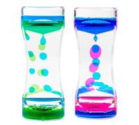 JJiaoLinin Reloj de Arena Líquido, 2PCS Reloj de Arena con Gota de Aceite, Temporizador sensorial líquido, Lámpara de Lava de Burbujas de Agua para niños, Juguete sensorial calmante para Autismo