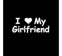 JJIFENLI Pegatinas para Coches 15.5CM * 6.2CM Amo a Mi Novia Personajes de Arte de Vinilo Estilo de Coche Calcomanía Pegatina Negro Plata