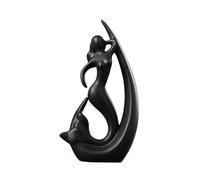JJJing5 Decoración Estatuilla de cerámica la Porcelana del Arte Escultura Estatua Sirena Belleza for el Estante Libros Accesorios para mesitas de Noche(Black)