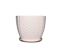 JJJing5 Maceta Vintage Macetero y platillo de Color Blanco con diseño Puntos Diamantes elevados Decoración de jardín