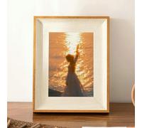 JJJing5 Marco de fotos con memoria nuez tablero de los marcos del montaje marco 3x5 for el paisaje Regalos de boda para parejas(White Wood,6x8)