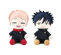 JJK - Figura de peluche Fushiguro Megumi/Itadori Yuji/Gojo Satoru | Bonita figura suave de anime de dibujos animados, almohada de personajes sentados de 23 cm, coleccionable