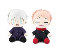 JJK - Figura de peluche Fushiguro Megumi/Itadori Yuji/Gojo Satoru | Bonita figura suave de anime de dibujos animados, almohada de personajes sentados de 23 cm, coleccionable