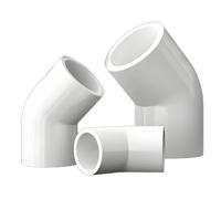 JJKSKV 2 Uds ID 20MM 25 32 40 50 63MM Tubo Curvado De PVC Blanco De 45 Grados, Accesorios De Conexión De Tubos, Adaptador De Junta De Estante De Soporte(40MM)