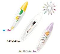 JJKTO DIY Cute Animals Press Type Decorative Pen,Pocket Tape Pen,Correction Tapes，Lace Decoration Tape Pen for Crafts Creative Adults Kids Cartoon Pattern Scrapbooking Diary 3pcs