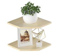 JJL Estante de Esquina para Pared 30 cm - Set de 2 Unidades, 33.7 cm Profundidad, Hexagonal, con Agujeros para Alambre, Ideal para Decoración y Almacenamiento en Esquinas de Pared, Blanco Claro