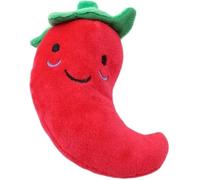 JJLFresheners Juguetes chirriantes de frutas y verduras rojas para perros, juguetes chirriantes de peluche, chile, berenjena, maíz, cachorros, juguetes para perros pequeños, chile, juguetes agradables