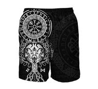 JJLLAZAD Viking Jormungandr Sudadera con Capucha Hombres Vegvisir Yggdrasil Verano Invierno Mitología Nórdica Trajes de Cosplay 11 Tipos y 8 Tamaños,Viking Short,4XL