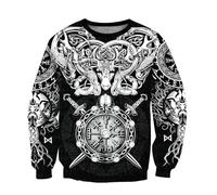 JJLLAZAD Viking Jormungandr Sudadera con Capucha Hombres Vegvisir Yggdrasil Verano Invierno Mitología Nórdica Trajes de Cosplay 11 Tipos y 8 Tamaños