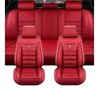JJNIENUS Coche Fundas Asientos para Jeep Wrangler TJ 1997-2002, Cuero Delanteros Y Traseros Juegos Cubreasientos Protector Universales Cómodo Respirable Interior Accesorio,E/Red