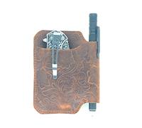 JJNUSA Organizador de funda de cinturón multiherramienta de cuero auténtico, bolsa de cinturón EDC de cuero para hombres, soporte para cinturón, mini organizador de bolsillo de cuero