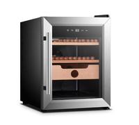 JJoias Humidor Eléctrico 35L, Sistema De Control De Temperatura, Humidor Enfriado Y Calentado Con Estantes De Cedro Español E Higrómetro, Iluminación LED Y Operación Silenciosa