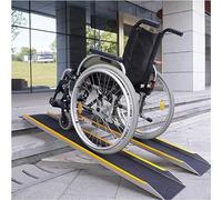 JJoias Kit De Rampa Para Sillas De Ruedas De Aluminio Con Superficie Antideslizante, Rampa Para El Scooter De Movilidad Casera, Rampa Portátil Móvil, Capacidad De 660 Lb,100cm