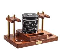 JJoias Soporte De Estantería De Tubería De Latón Vintage Con Jarra De Almacenamiento De Cigarros De Jarra De Tabaco, Soporte De Estantería De Tubería De Tabaco De Madera De 2 Tubos