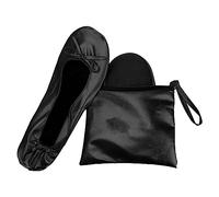 JJOnlineStore JJPRIME - Las Mujeres de Las Señoras enrollan los Zapatos Planos Cómodos Plegables doblan Las Bombas Plegables con el Ballet del Bolso de la Carga Después de la Fiesta (38/39 EU, Negro)