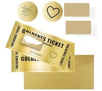 JJPJL 2 Piezas Tarjeta de Rascar,Regalo Viaje Sorpresa,Golden Ticket,Tarjeta Regalo Rasca y Gana,Regalo Sorpresa,con Adhesivo Rasca y Gana,con Sobre,Regalos de Cumpleaños,Vales de Cine,Cupón Viaje